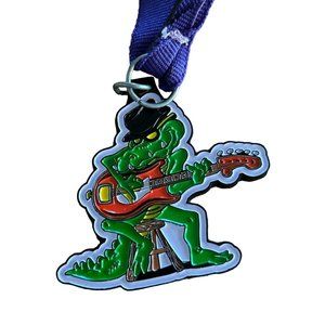 Enamel & Plastic Alligator PENDANT CROWN AWARDS with Purple Ribbon